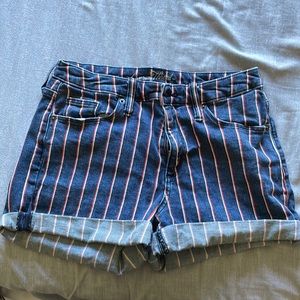 Universal Thread red white and blue stripped jean short